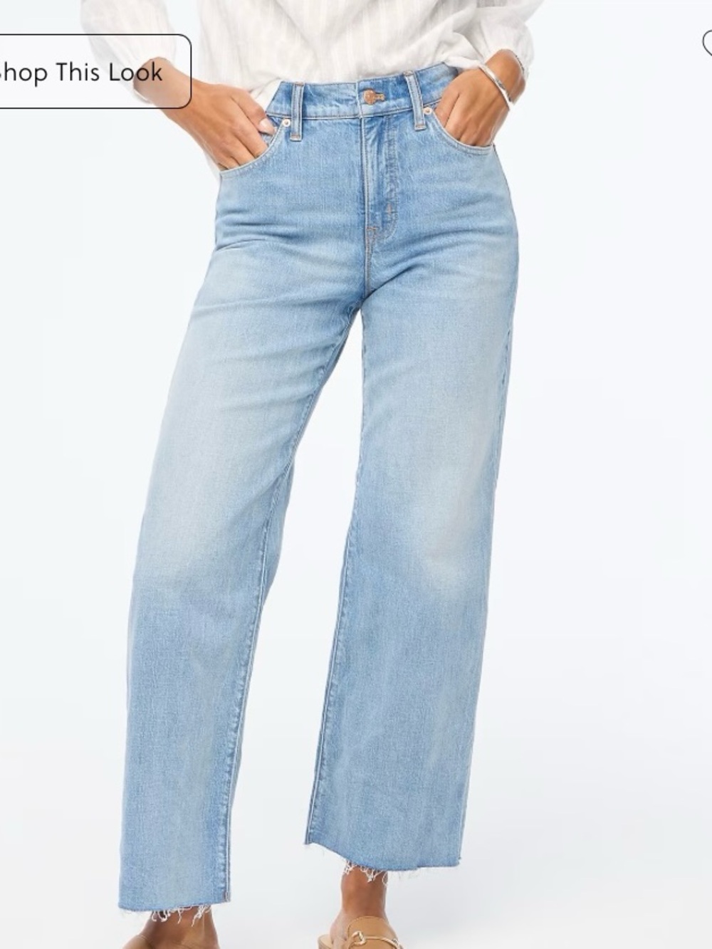 J.Crew Light Blue Wide-Leg Crop Jeans
